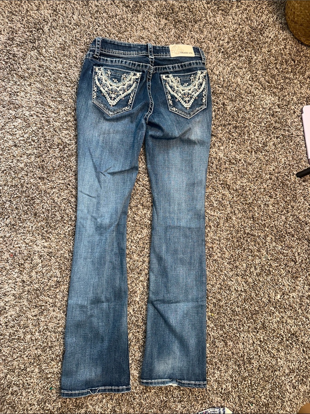 Grace Medium Blue Embellished Flare Jeans